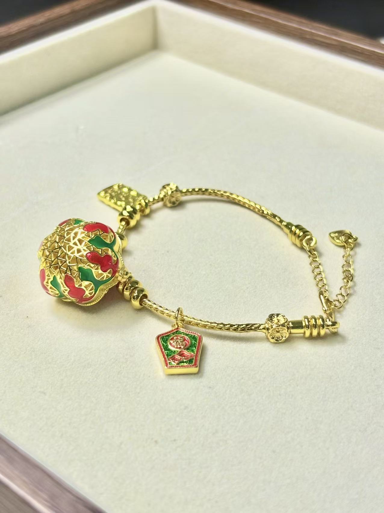 Enamel Scented Sachet Ball Bracelet