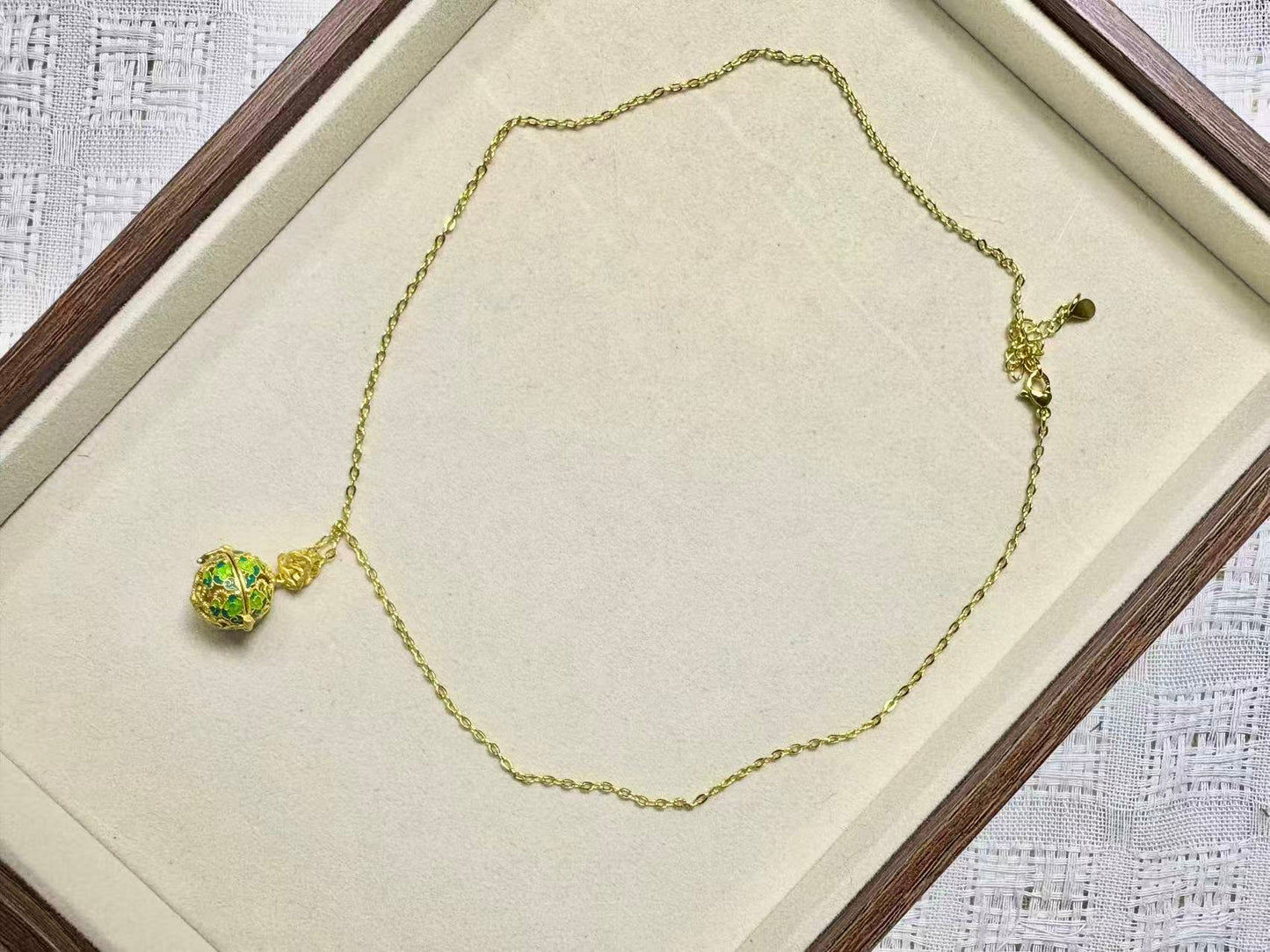 Enamel Scented Sachet Ball Necklace