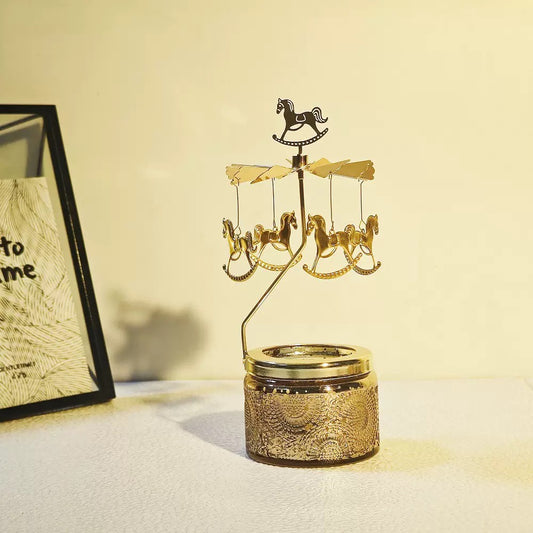 Rotating candlestick lantern