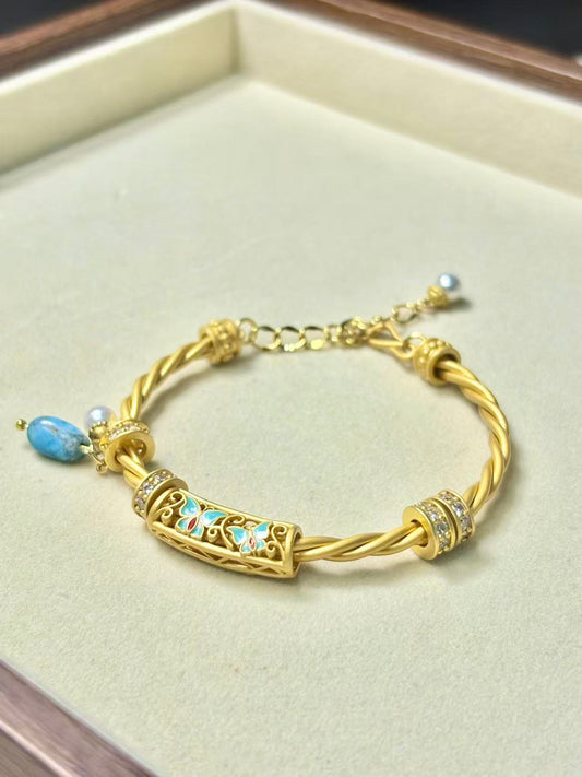 Enamel Bracelet(with  movable pendants)