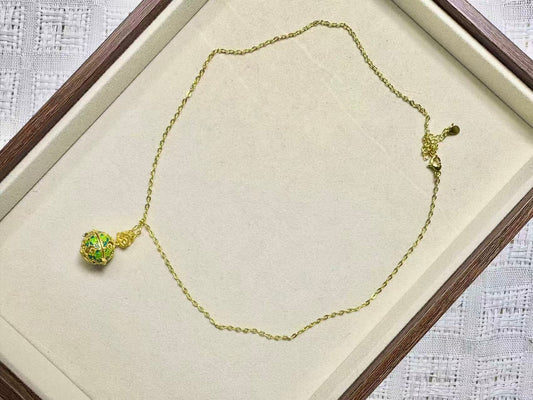 Enamel Scented Sachet Ball Necklace